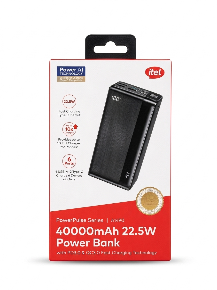 ITEL 40,000MAH 22.5W A1490 POWERBANK